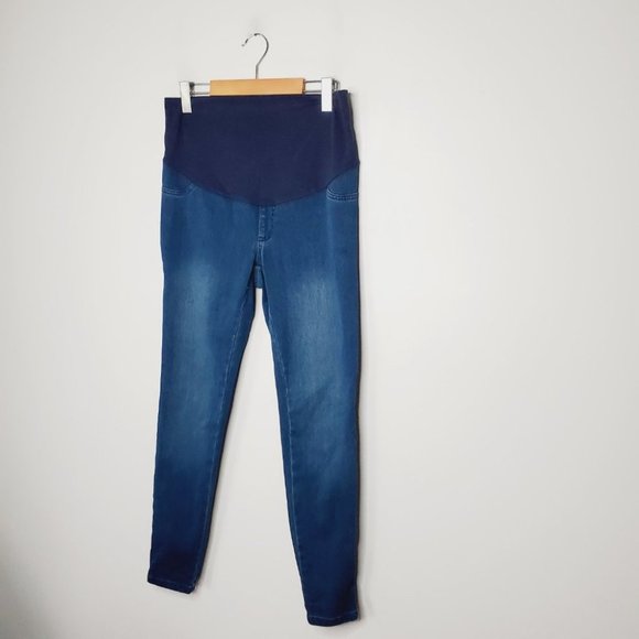 Paisley Sky Jeans Maternity Pregnancy Skinny Stretch Belly Support Blue M - Picture 2 of 10